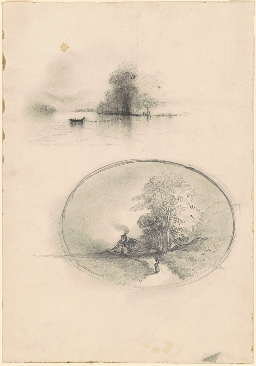Havlandskap og landskap, ca. 1859. av Unbekannt