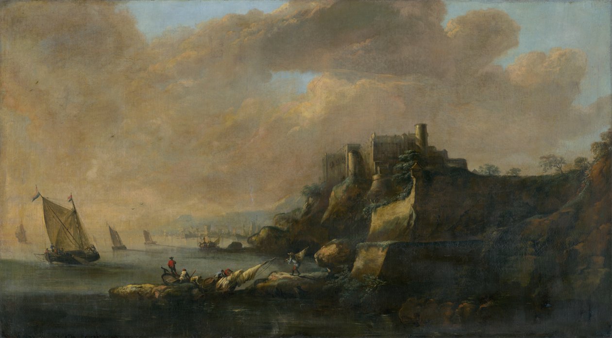 Seascape med et slott av Unbekannt