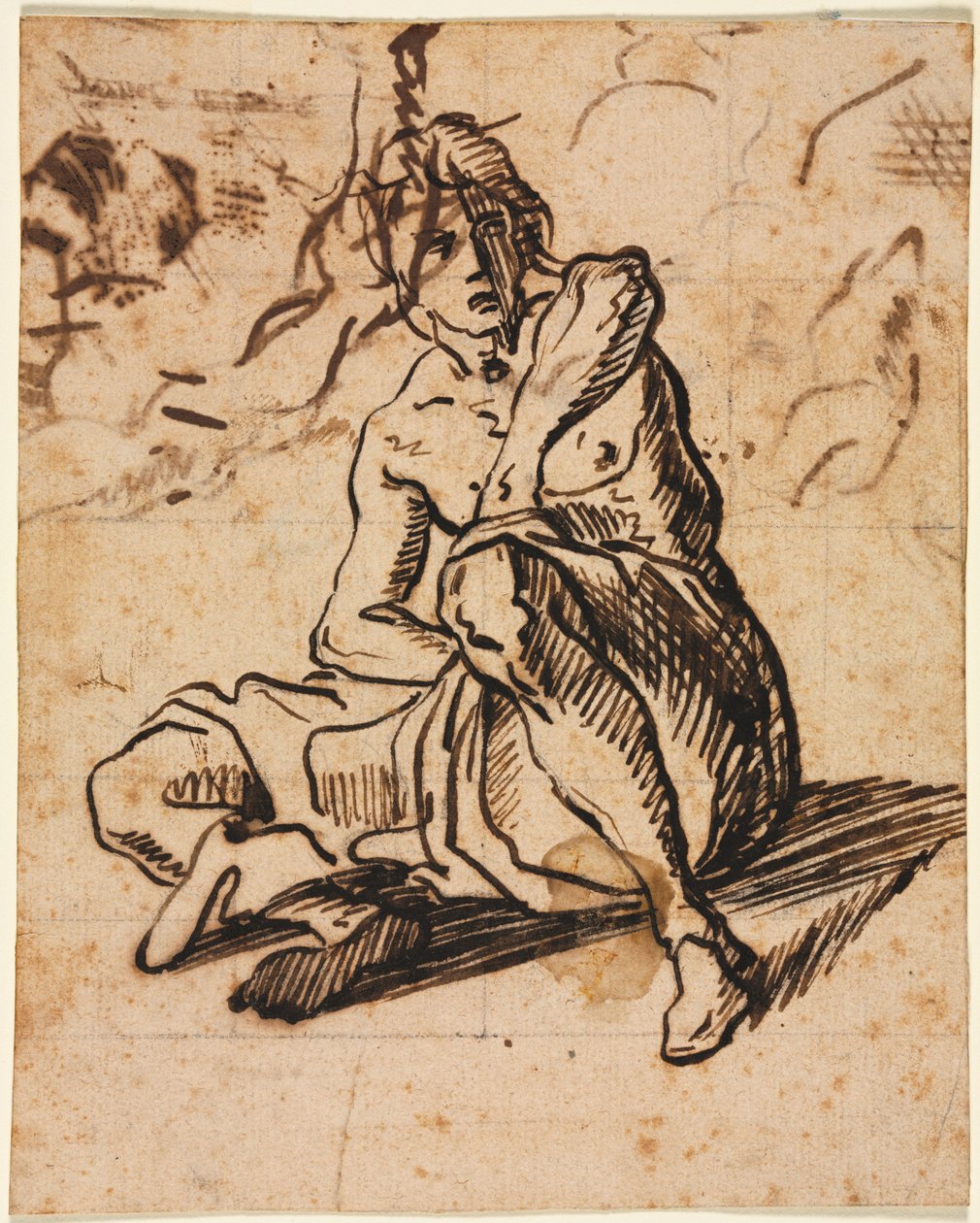 Sittende figur, 1600-tallet. av Unbekannt
