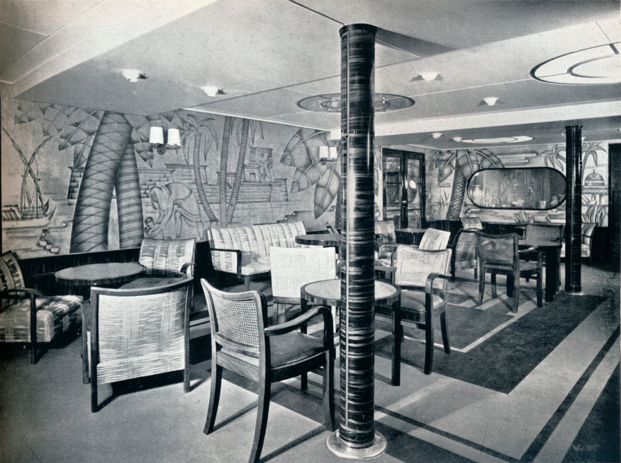 Andreklasses røykerom om bord på Victoria, 1931 av Unbekannt