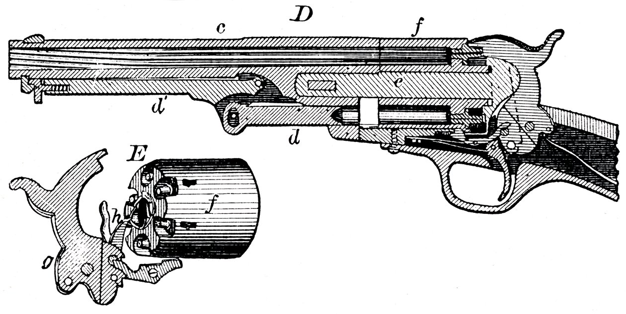 Utsnitt av Colt-revolveren, c1880 av Unbekannt