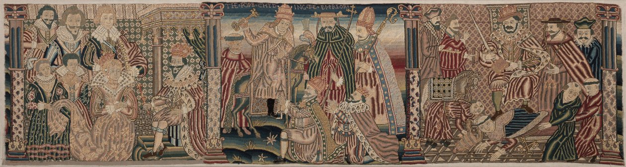 Deler av en brodert frise, 1625-1649. av Unbekannt