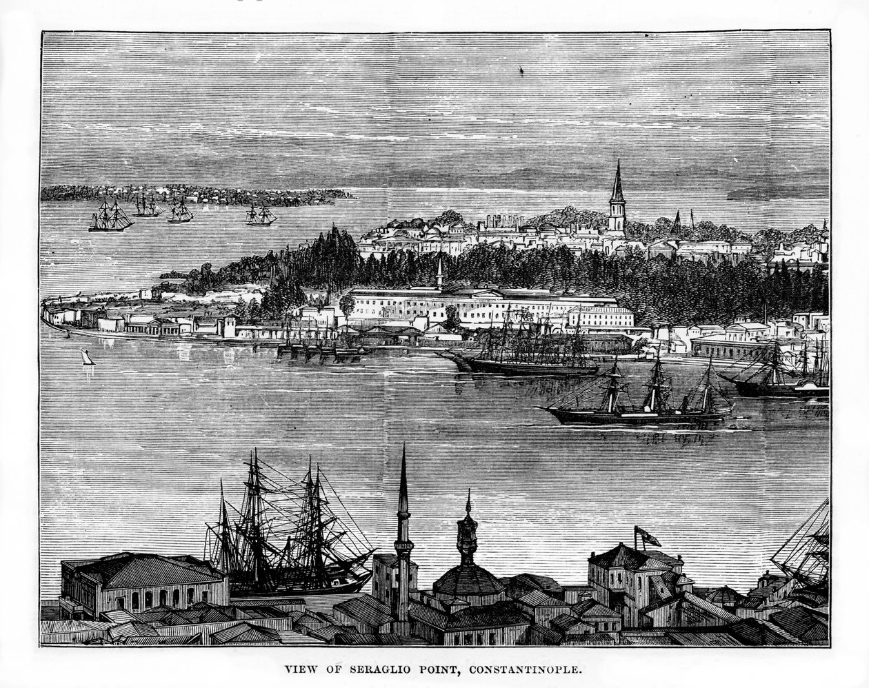 Seraglio Point, Konstantinopel, Tyrkia, 1800-tallet av Unbekannt