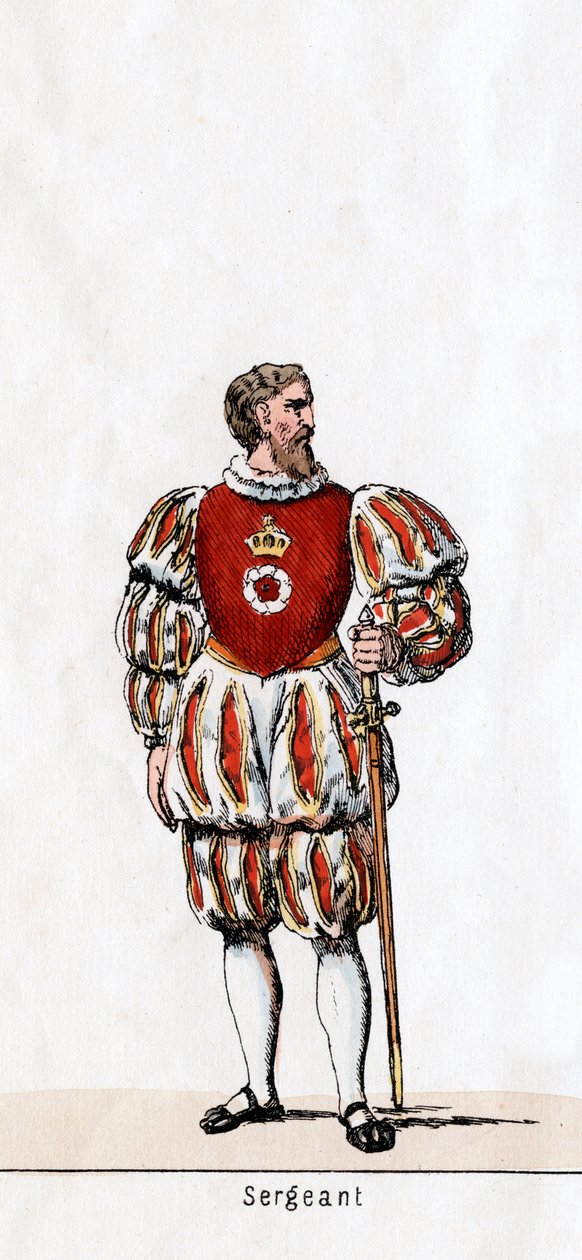 Sersjant, kostymedesign for Shakespeares skuespill, Henry VIII, 1800-tallet av Unbekannt