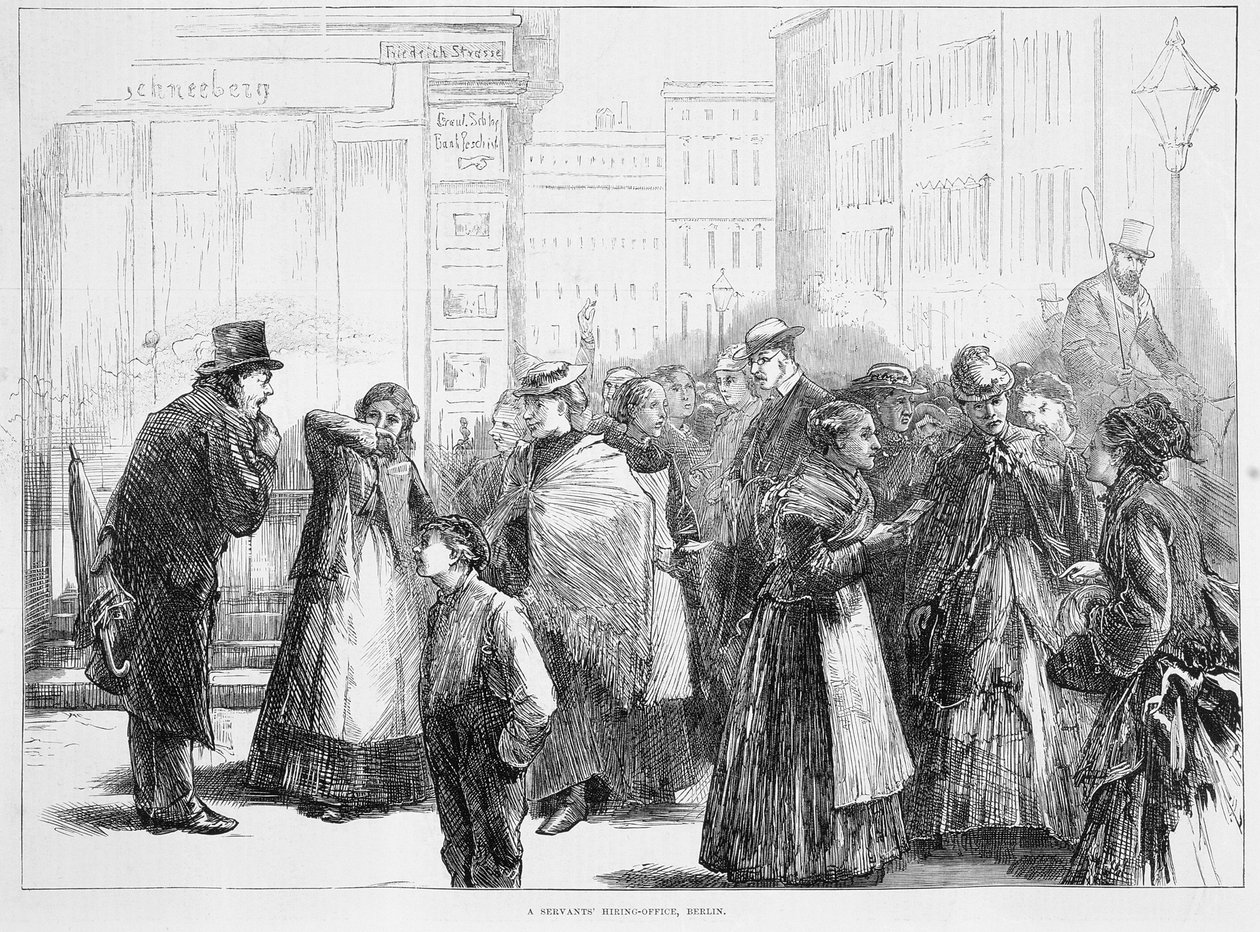 Ansettelseskontor for tjenere, Berlin, Tyskland, 1874 av Unbekannt