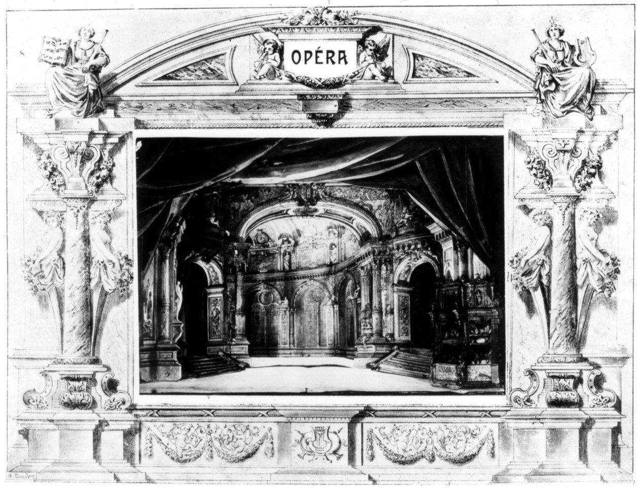 Scenografi for Mozarts Don Giovanni, 1875 av Unbekannt