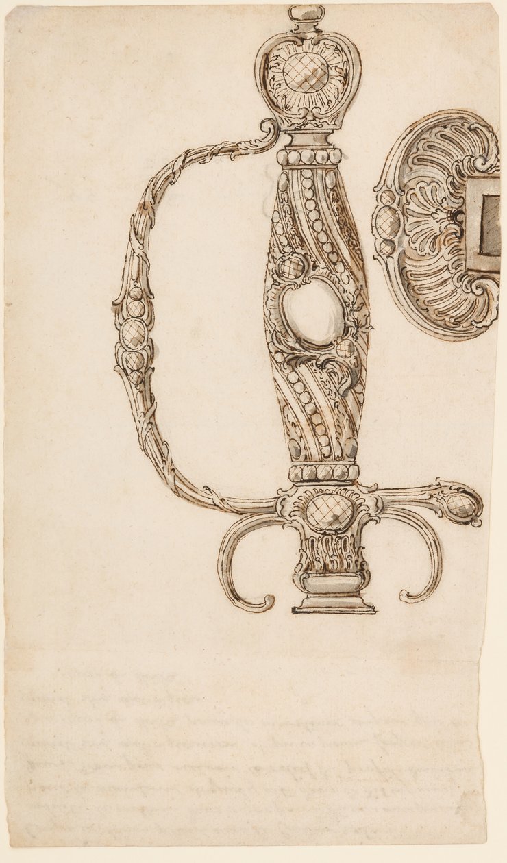 Sett med fire design for småsverd, ca. 1725-80. av Unbekannt