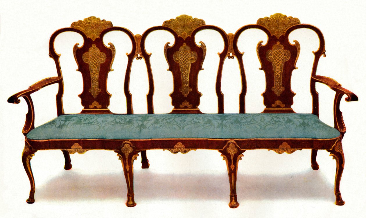 Settee of Walnut and Gesso, 1930. av Unbekannt