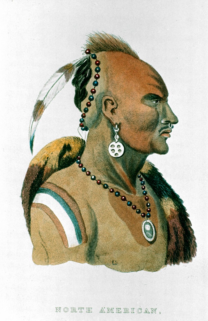 Sewessissing, sjef for Iowa-indianerne i nordamerikanske sletteindianere, 1837 av Unbekannt