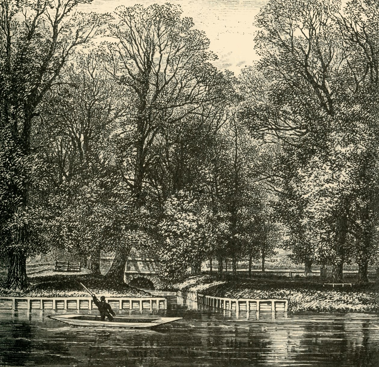 Sheep Bridge og Sixth Form Bench, 1911. av Unbekannt