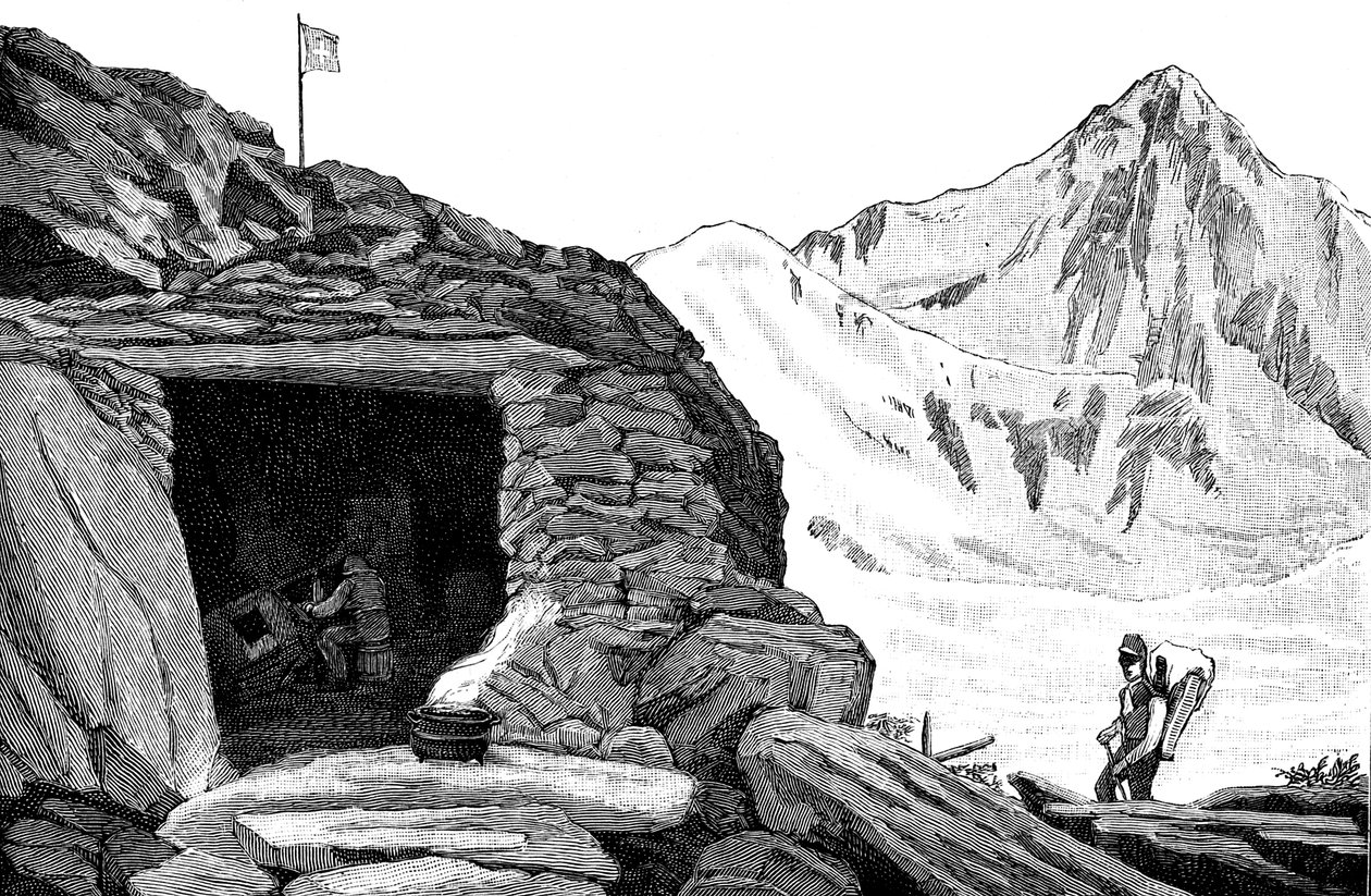 Tilfluktsrom bygget av glasiologen Louis Agassiz, Aarbreen, Sveits, 1840 1885 av Unbekannt