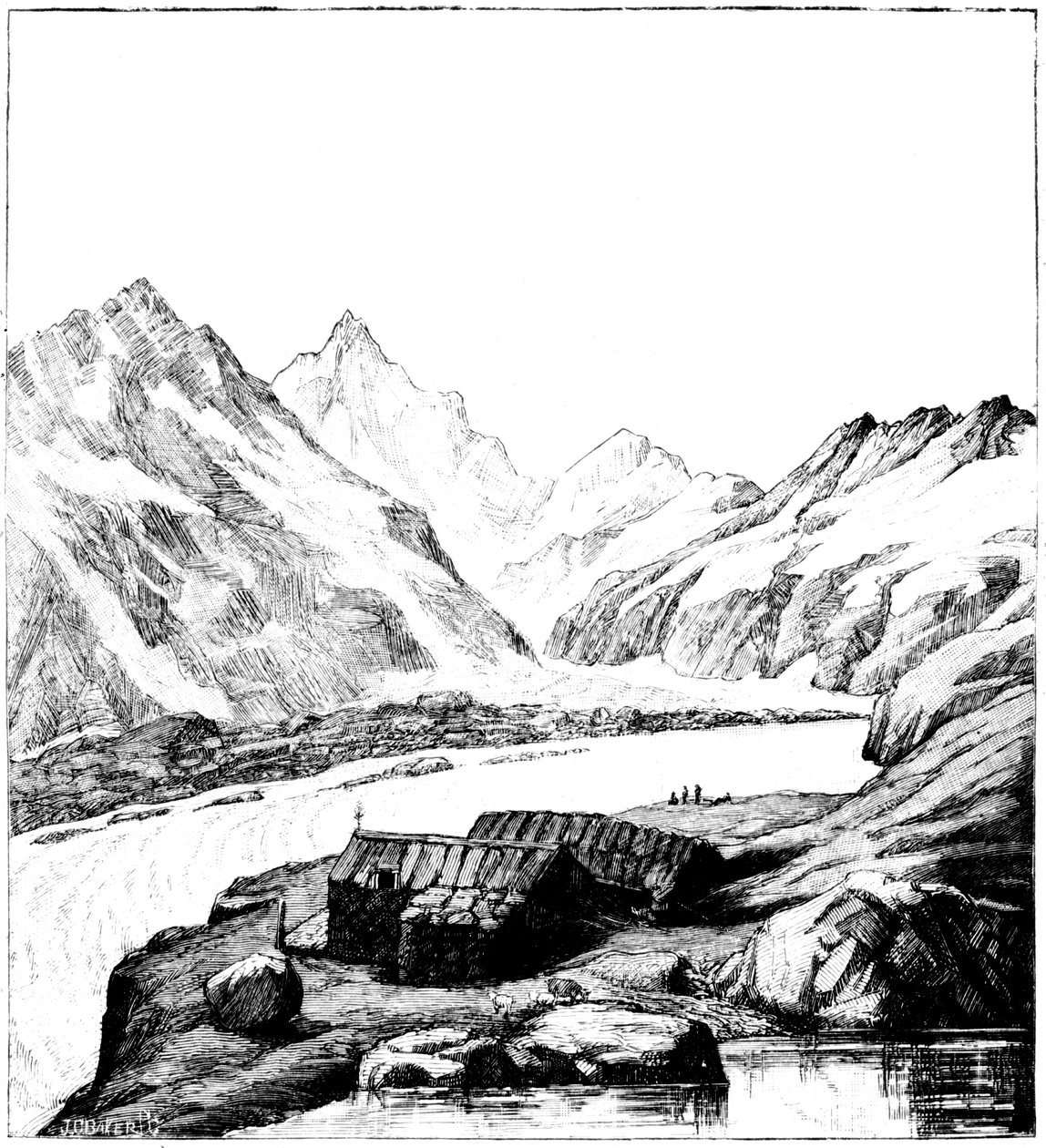 Tilfluktsrom bygget av glasiologen Louis Agassiz, Aarbreen, Sveits, 1842 1885 av Unbekannt
