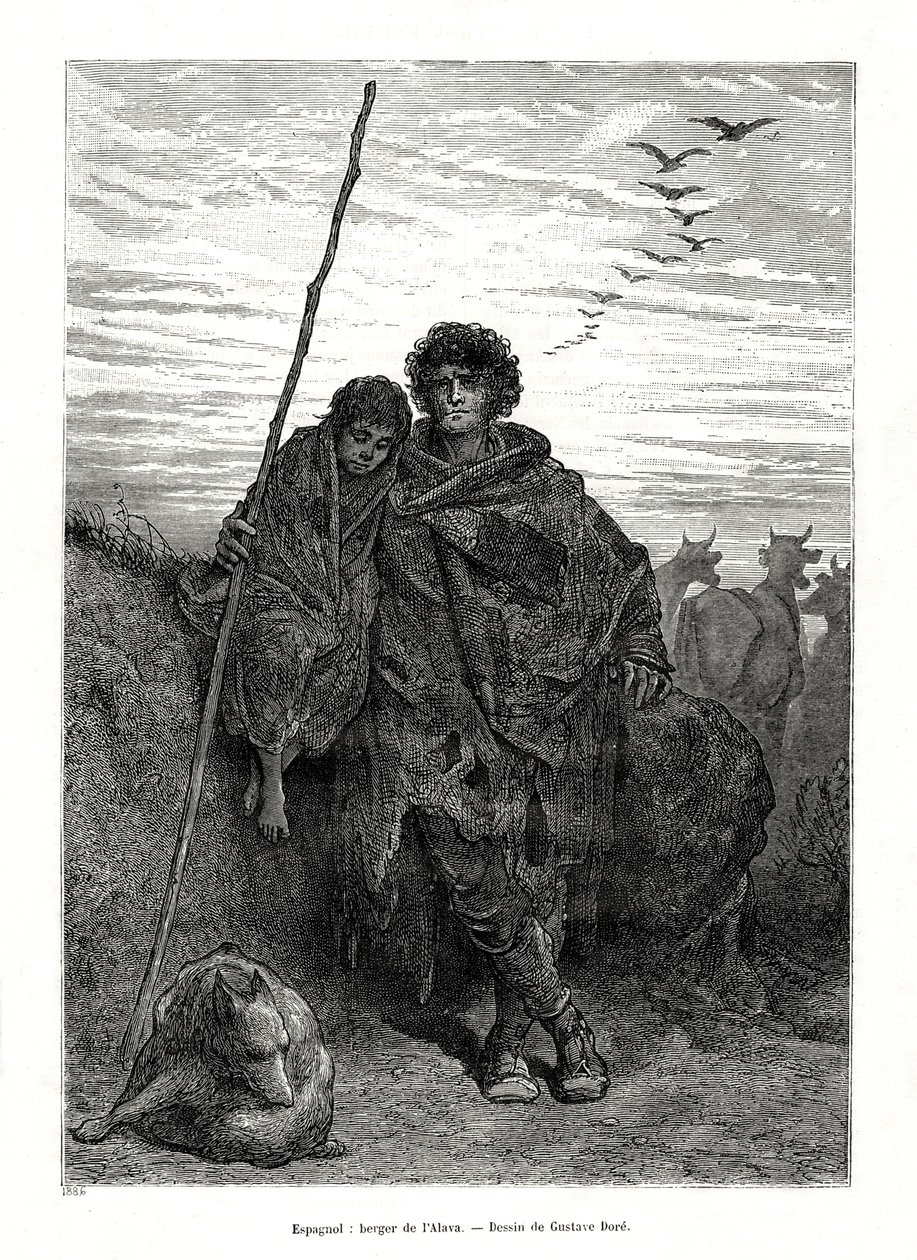 Shepherd of Alava, Spania, 1886 av Unbekannt