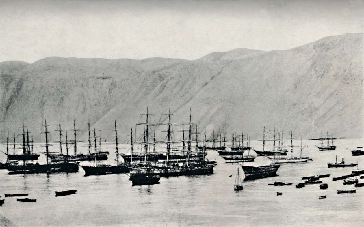 Skip som venter på last av nitrat ved Iquique, 1911 av Unbekannt