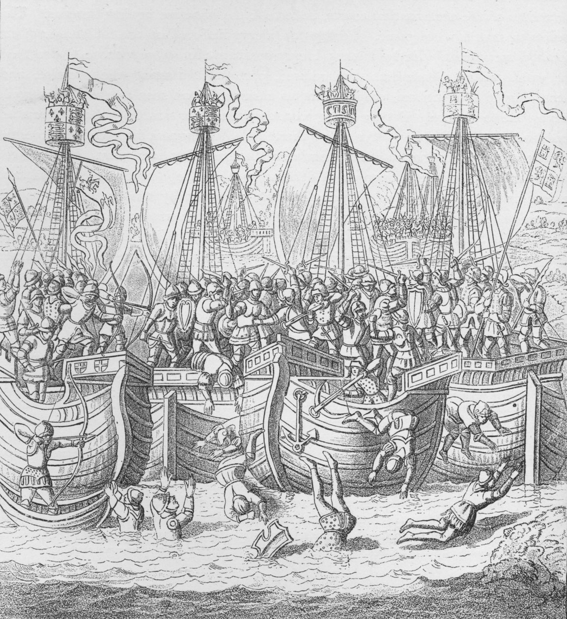 Sendes i La Rochelle, Frankrike, i 1372, c1804 1906 av Unbekannt