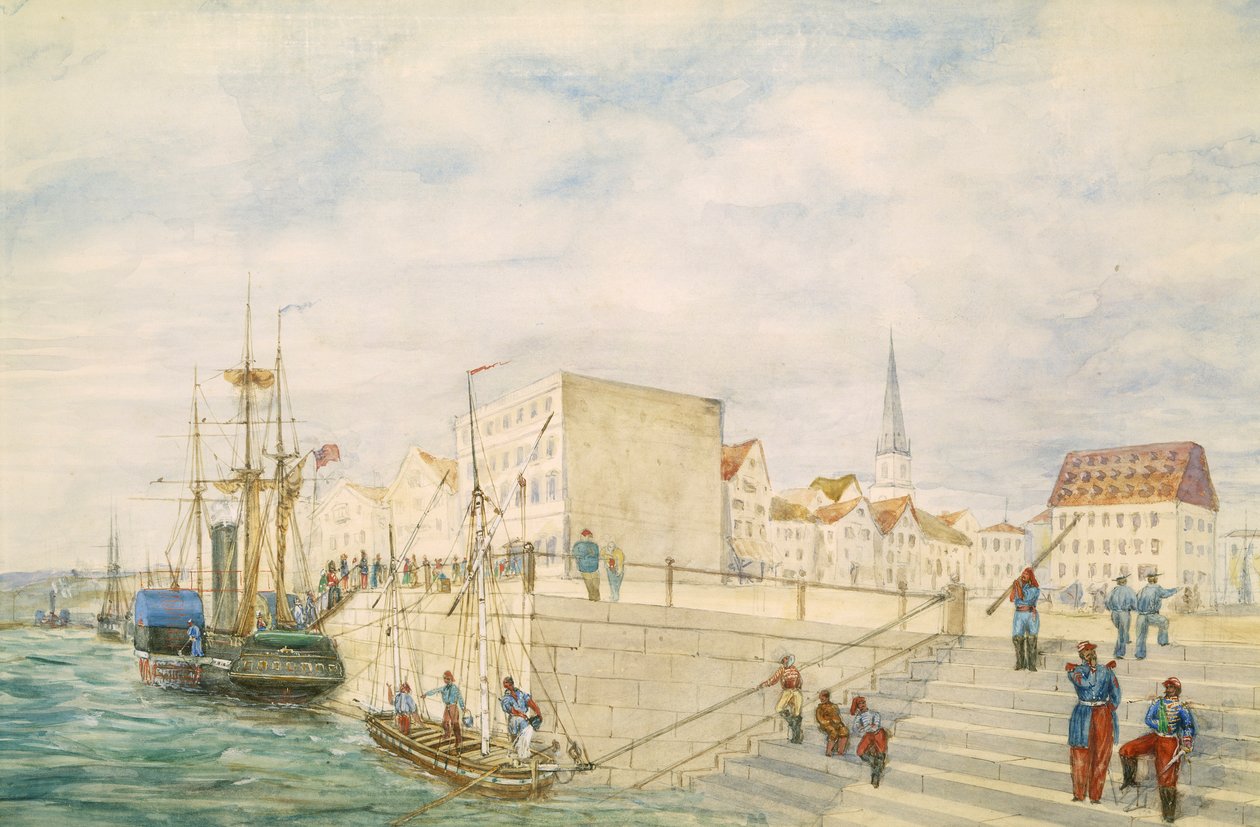Sendes i en havn, en del av London til Hong Kong Panorama av Unbekannt