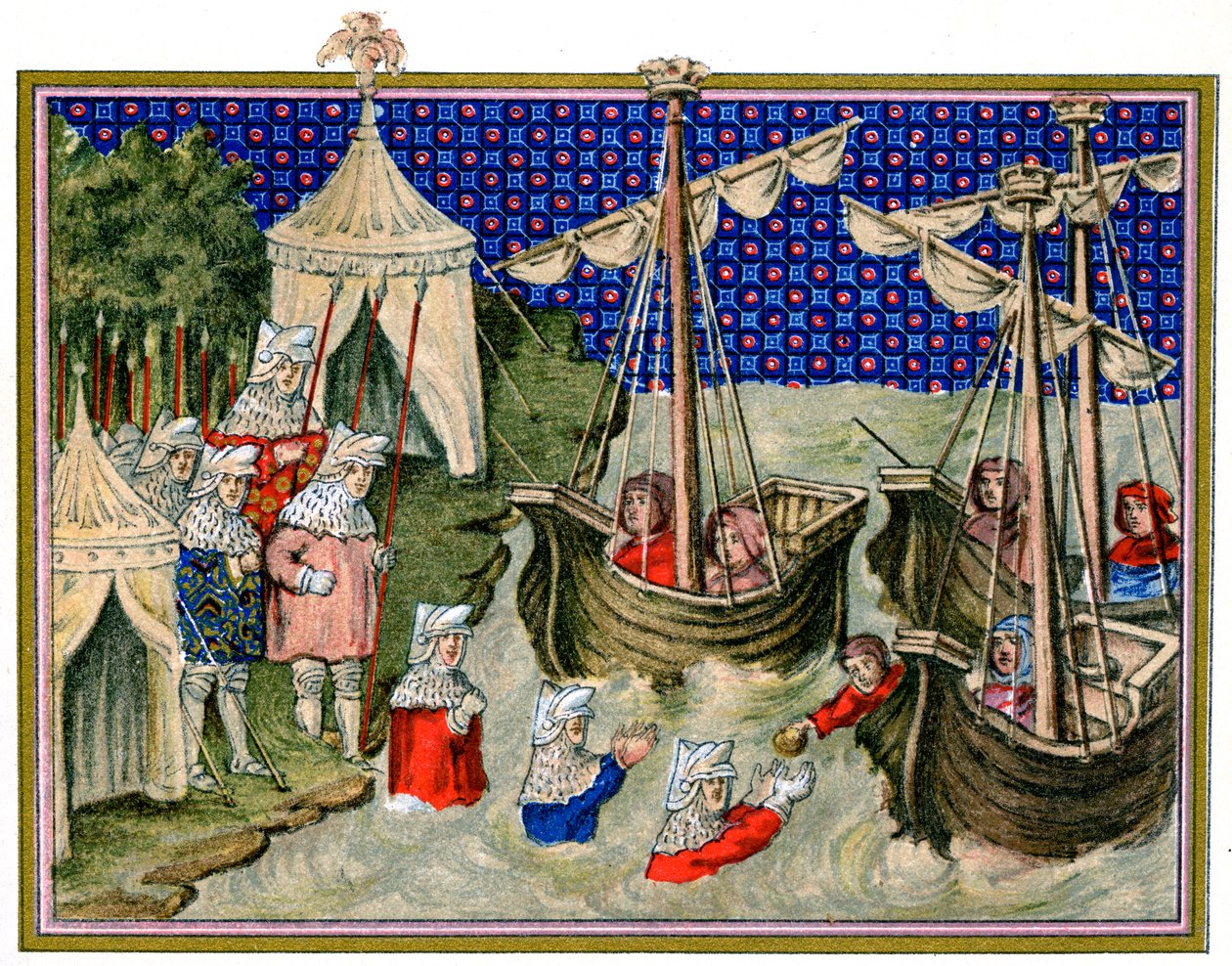 Skip som bringer proviant til den engelske verten, Richard IIs kampanje i Irland, 1399, 1893 av Unbekannt
