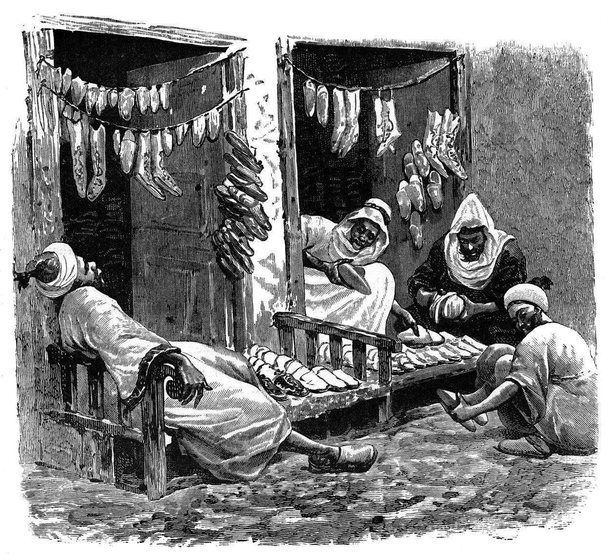 Skobutikk i Fez, Marokko, c1890 av Unbekannt