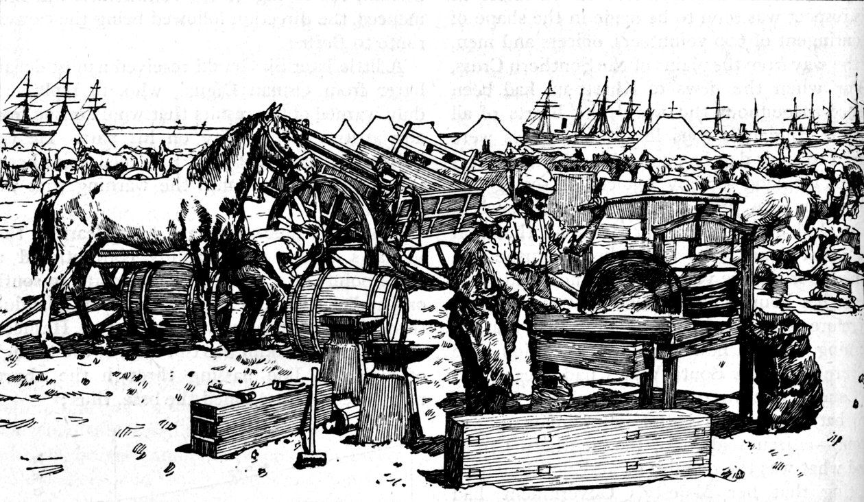 Shoeing Forge fra New South Wales Artillery ved Suakim, c1885, 1902 av Unbekannt