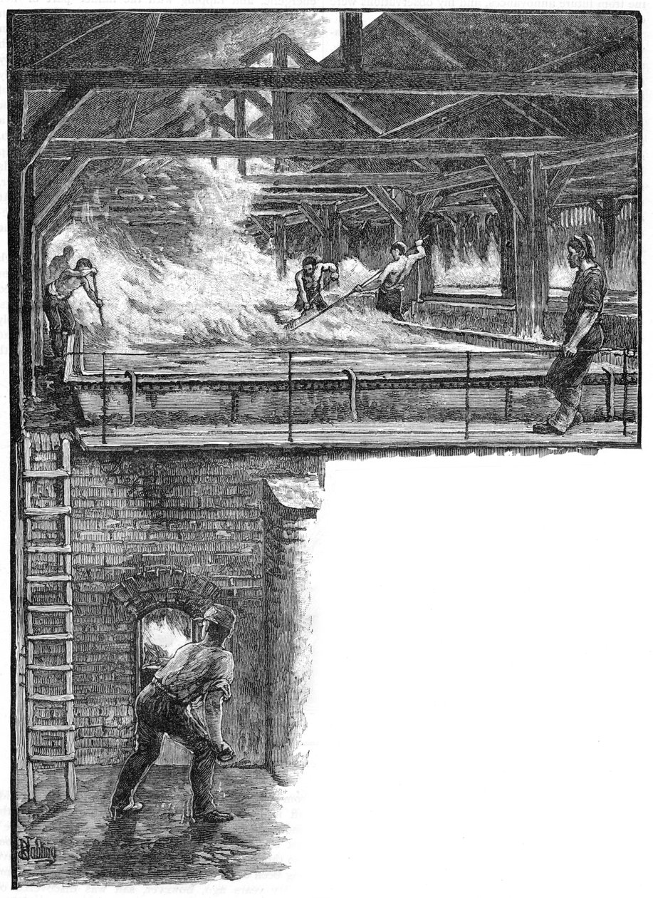 Måke salt ved South Durham Salt Works, 1884 av Unbekannt