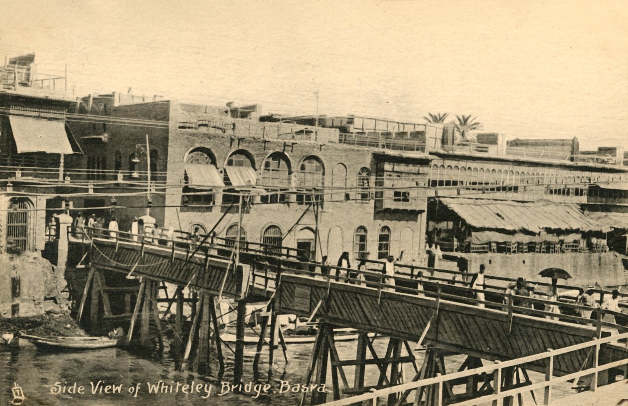 Sidevisning av Whiteley Bridge, Basra, c1918-c1939. av Unbekannt