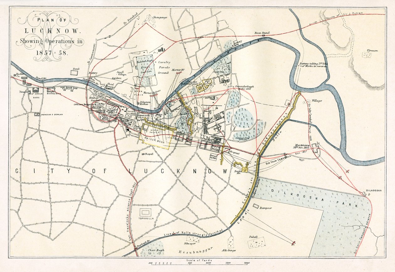 Beleiring av Lucknow, India, 1857, 1893 av Unbekannt