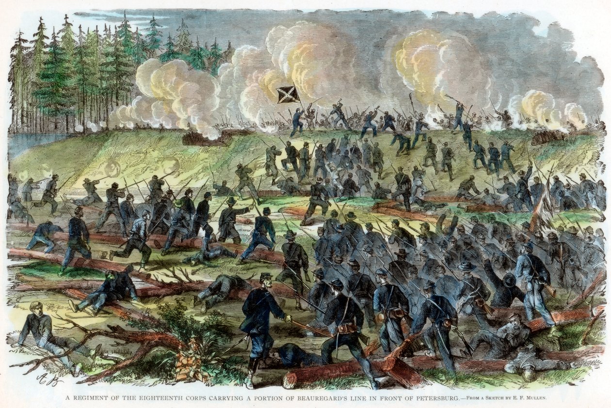 Beleiring av Petersburg, Virginia, amerikansk borgerkrig, c1864-c1865 av Unbekannt