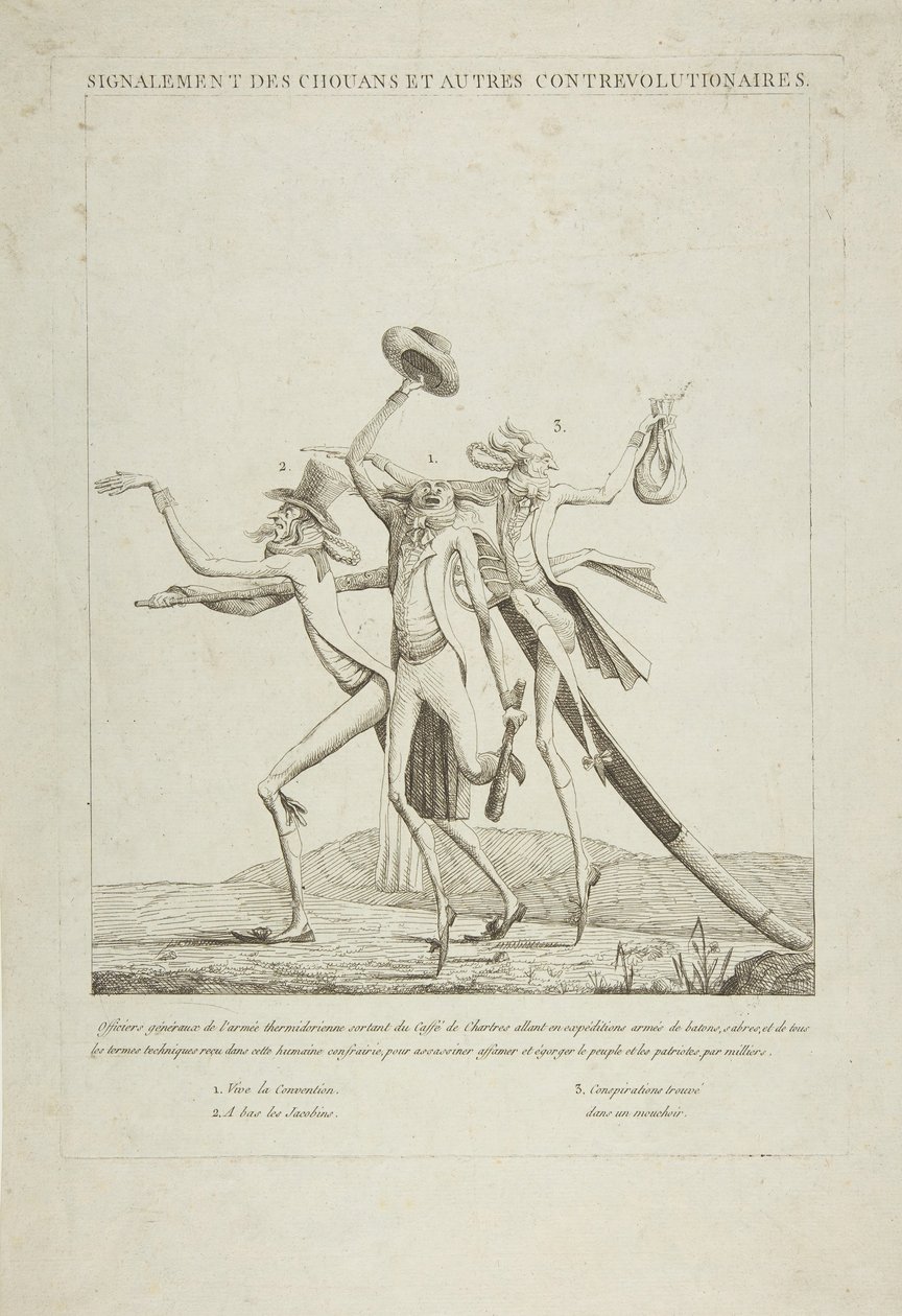 Beskrivelse av Chouanene og andre kontrarevolusjonære, ca. 1793. av Unbekannt
