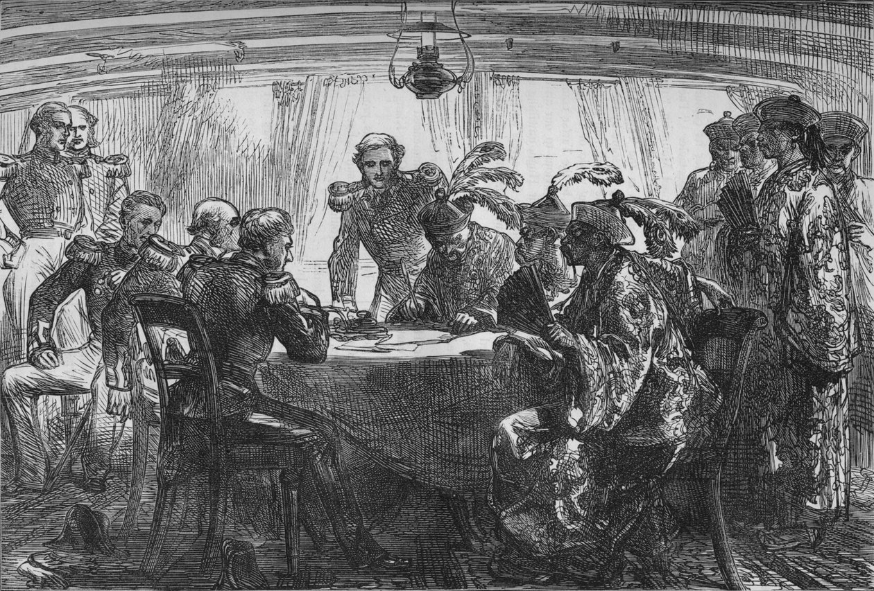 Signering av Nankin-traktaten, c1880 av Unbekannt