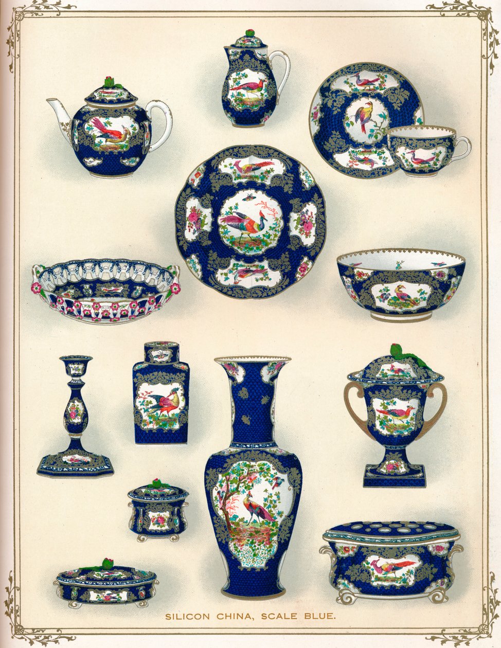 Silisium Kina, Scale Blue, tidlig på 1900-tallet. 1911 av Unbekannt