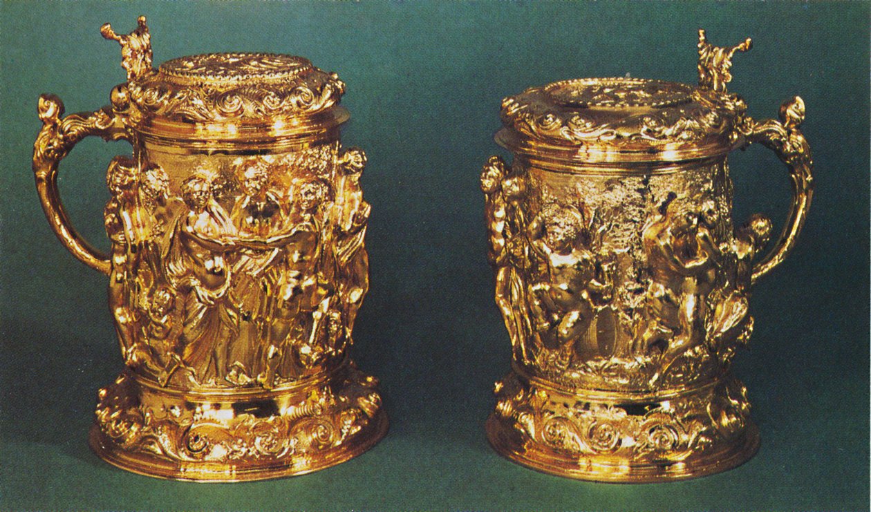 Sølvforgylte tankards, ca. 1661, 1953 av Unbekannt