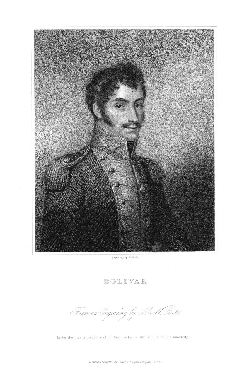 Simon Bolivar, søramerikansk revolusjonær fra 1800-tallet av Unbekannt
