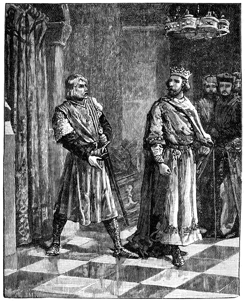 Simon de Montfort krangler med Henry III, 1257, c1880 av Unbekannt