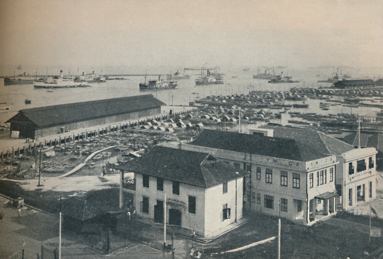 Singapore havn er alltid overfylt med skipsfart av mange typer og nasjonaliteter, 1937 av Unbekannt