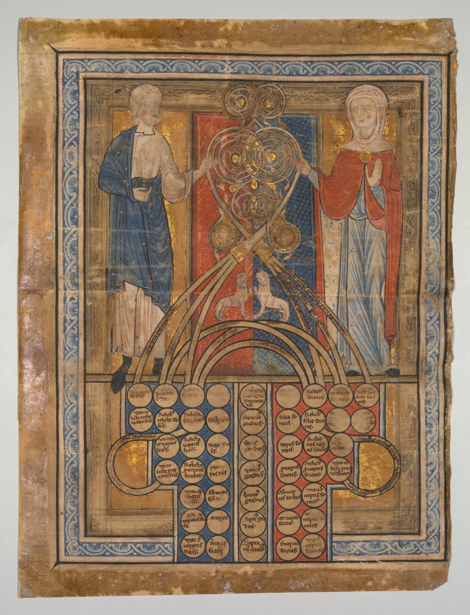 Single Leaf: Table of Consanguinity, ca. 1200. av Unbekannt