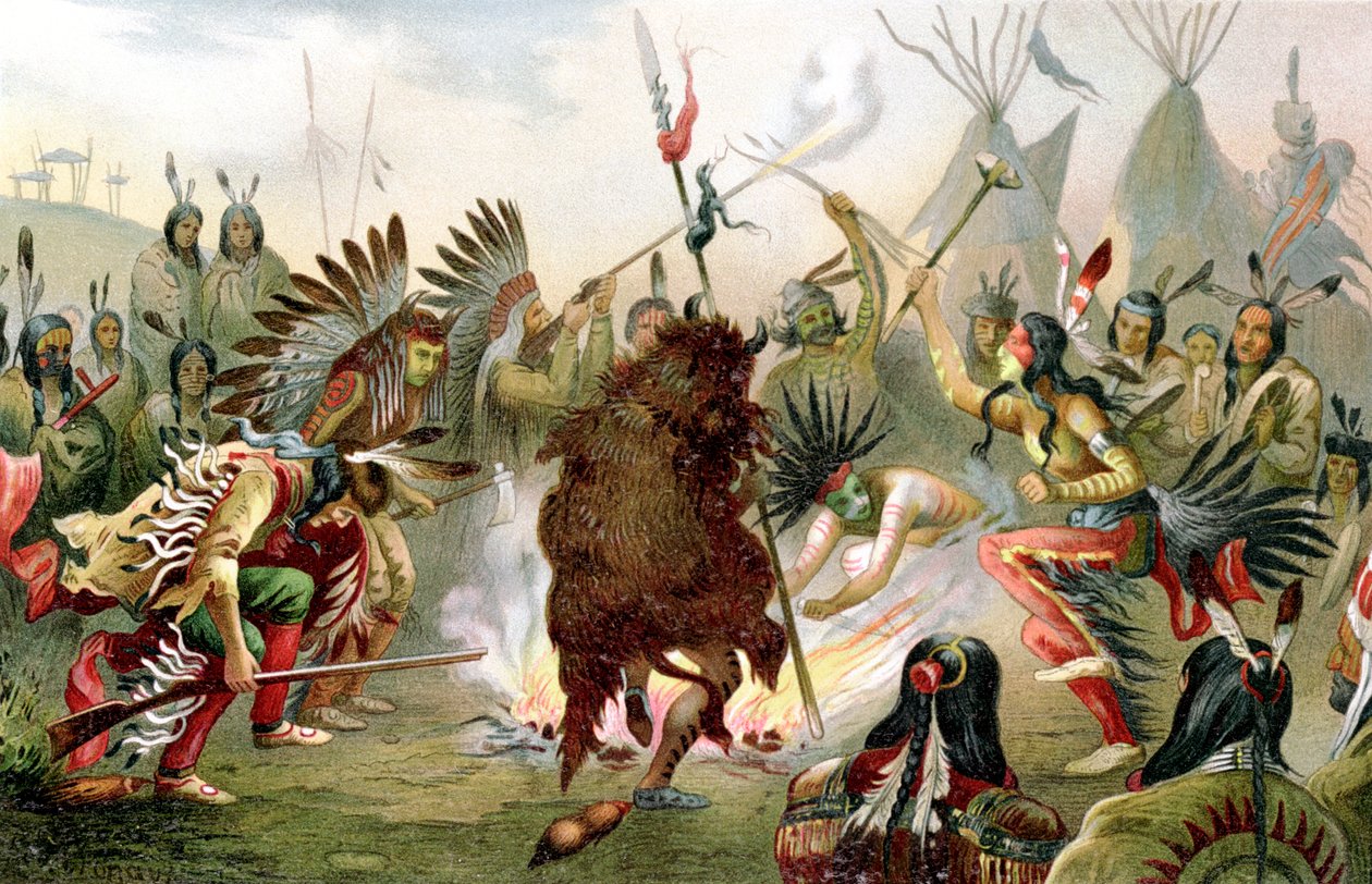 Sioux krigsdans, 1888 av Unbekannt