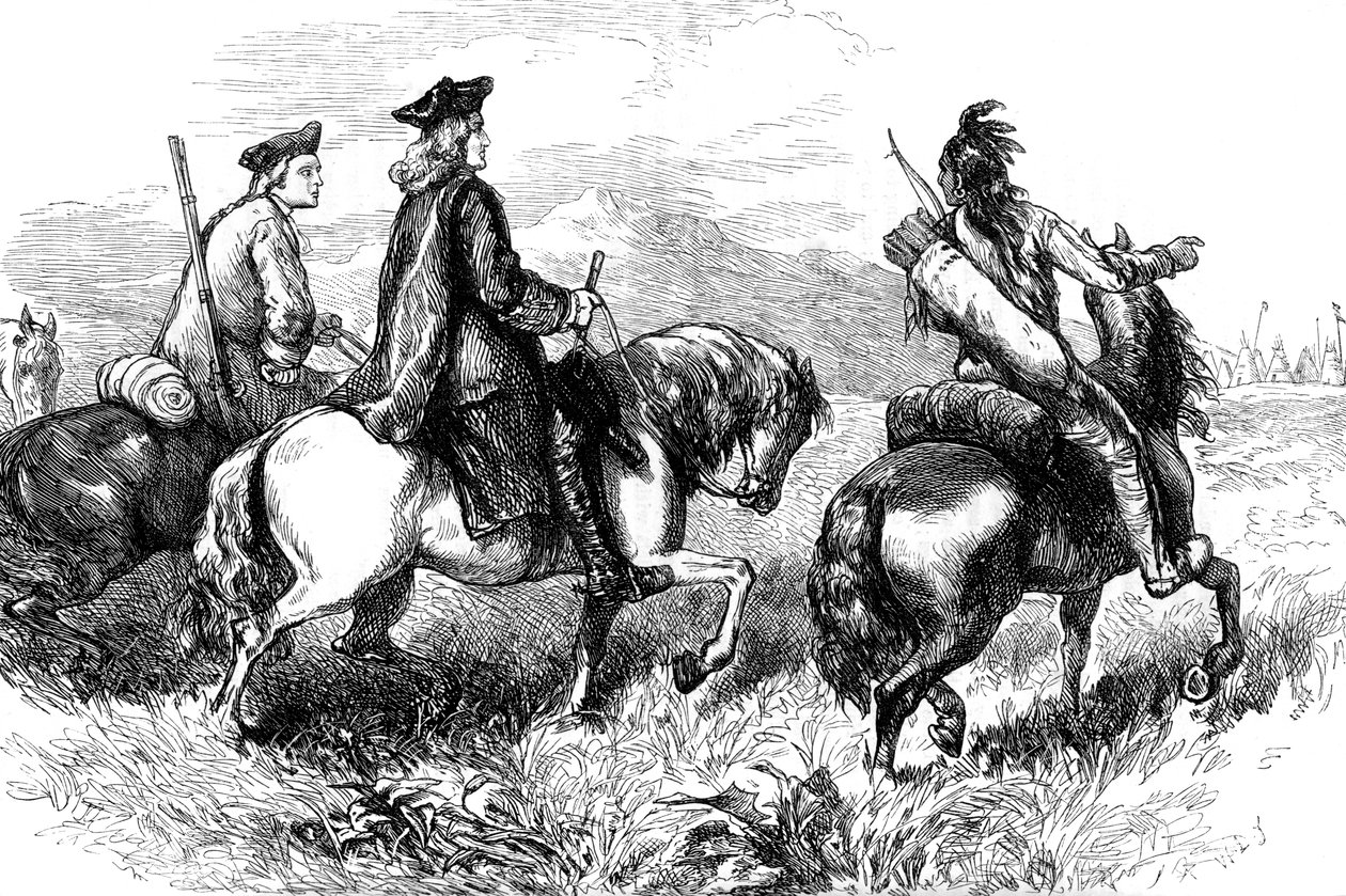 Sir Alexander Cuming på vei for å besøke Cherokees, South Carolina, c1730 c1880 av Unbekannt