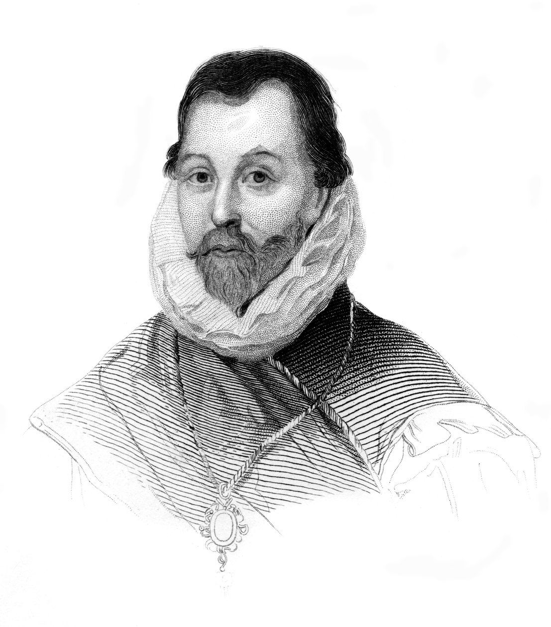 Sir Francis Drake, engelsk navigatør og kaper fra 1500-tallet, c1850 av Unbekannt