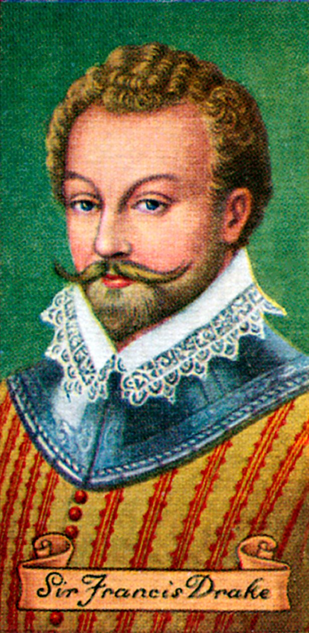 Sir Francis Drake, hentet fra en serie sigarettkort, 1935 av Unbekannt