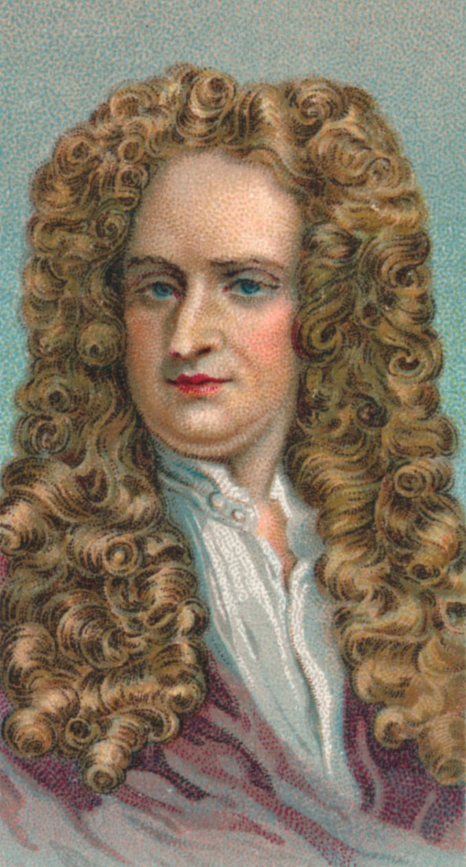Sir Isaac Newton 1643-1727, engelsk matematiker, astronom og fysiker, 1924 av Unbekannt