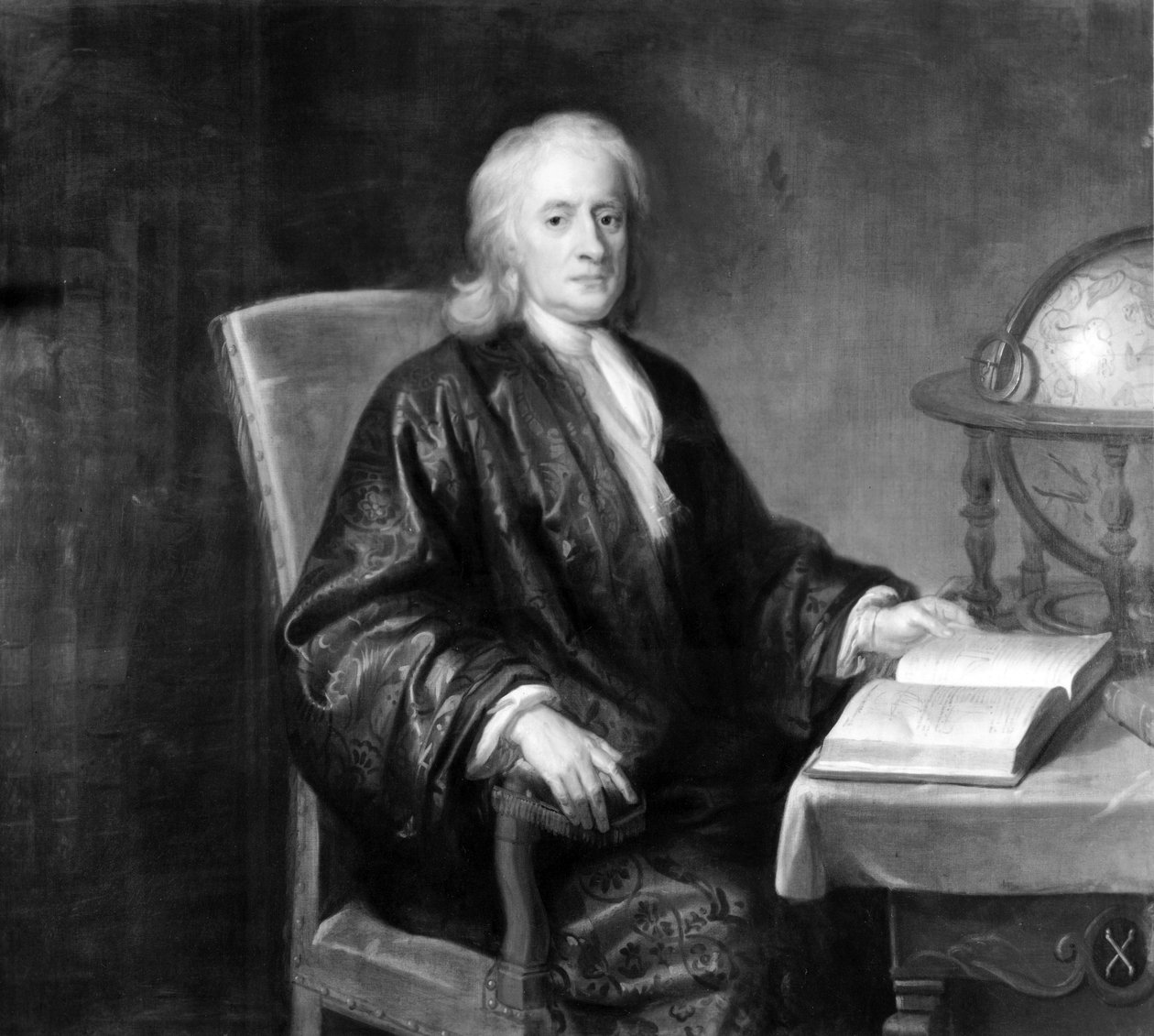 Sir Isaac Newton , engelsk matematiker og fysiker, ca 1720 av Unbekannt