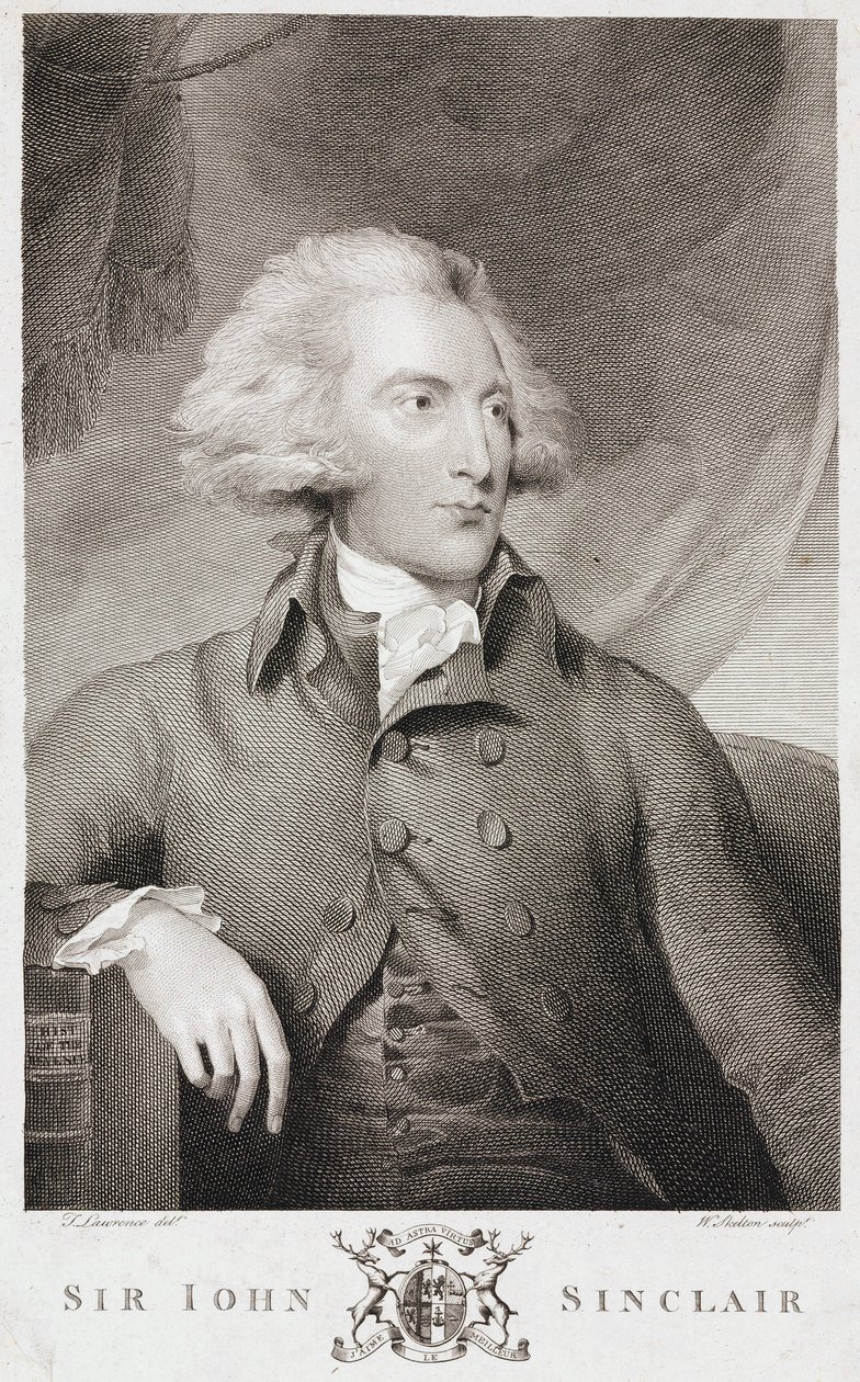 Sir John Sinclair , skotsk landbruksøkonom og statistiker, ca 1790-tallet av Unbekannt