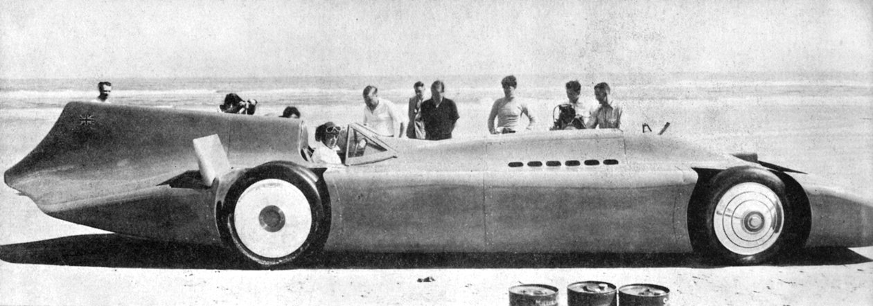 Sir Malcolm Campbell 1885-1948 i Bluebird, Daytona Beach, Florida, 7. mars 1935 1936. av Unbekannt