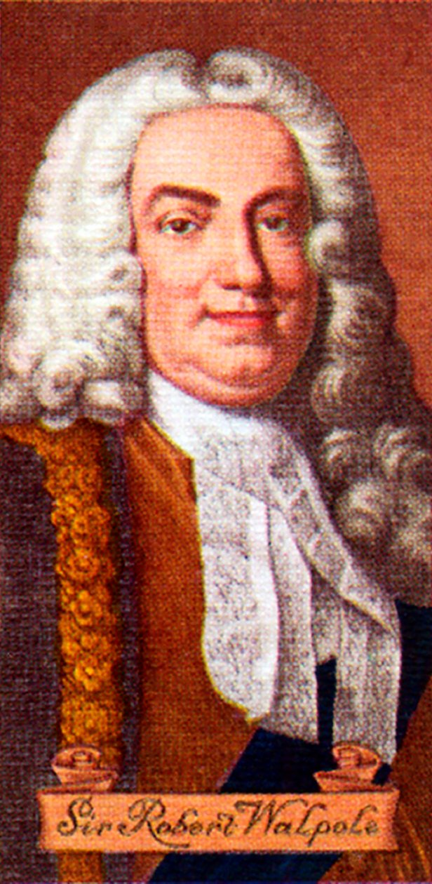 Sir Robert Walpole, hentet fra en serie sigarettkort, 1935 av Unbekannt