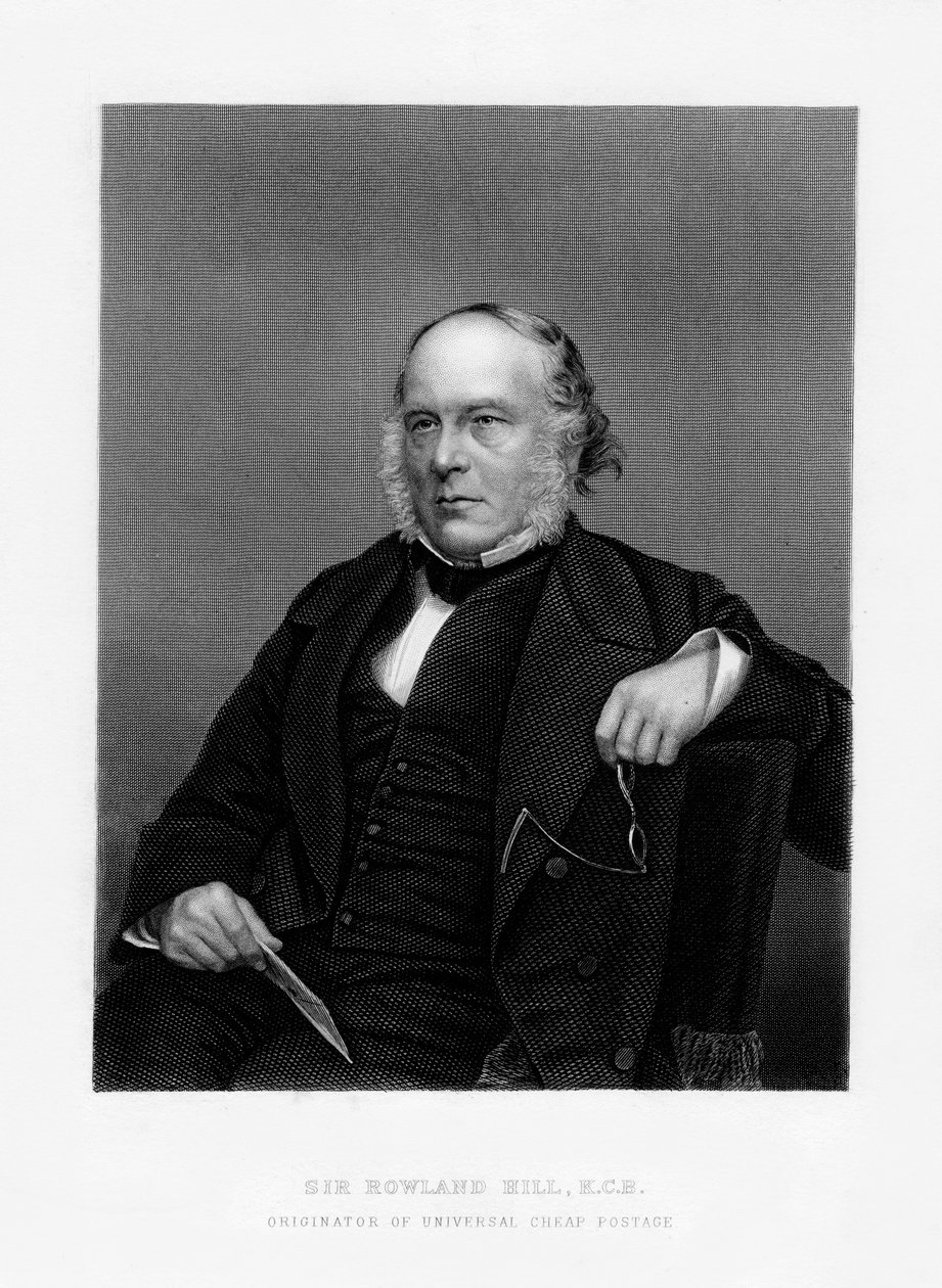 Sir Rowland Hill , britisk lærer, brosjyre og skaper av penny porto, 1800-tallet av Unbekannt