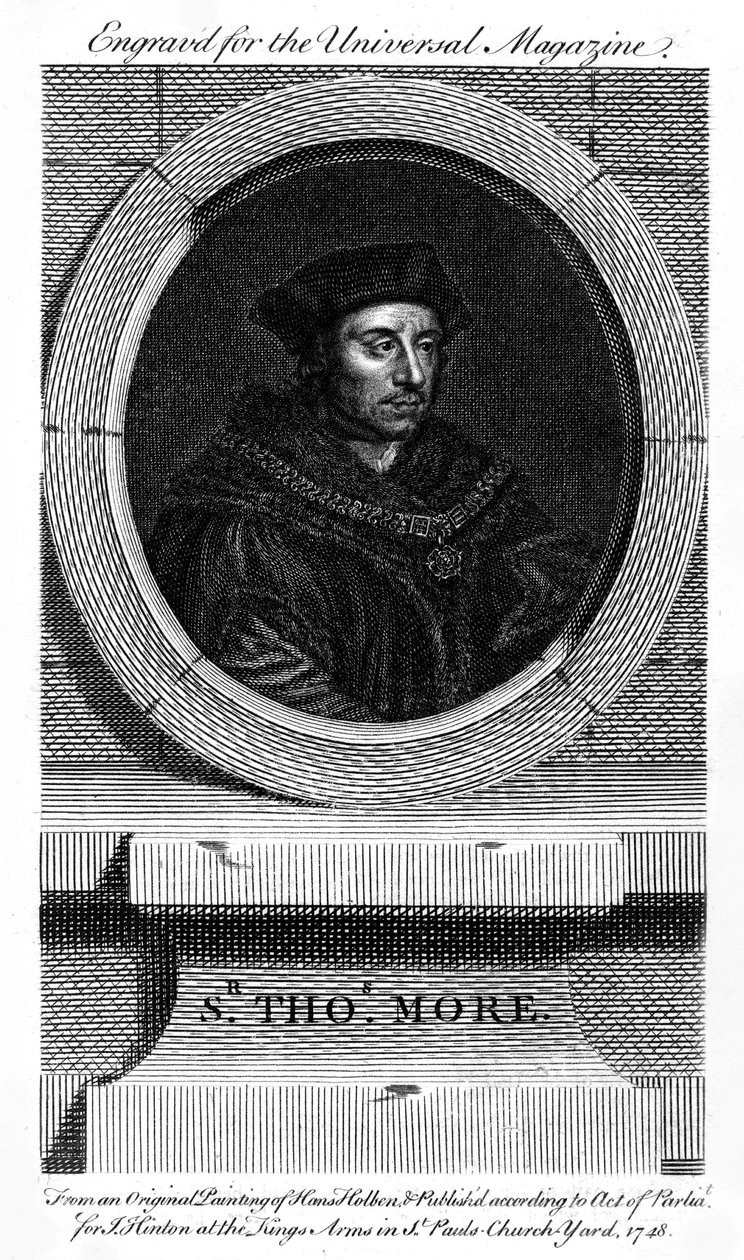 Sir Thomas More , katolsk engelsk advokat, forfatter og politiker, 1748 av Unbekannt