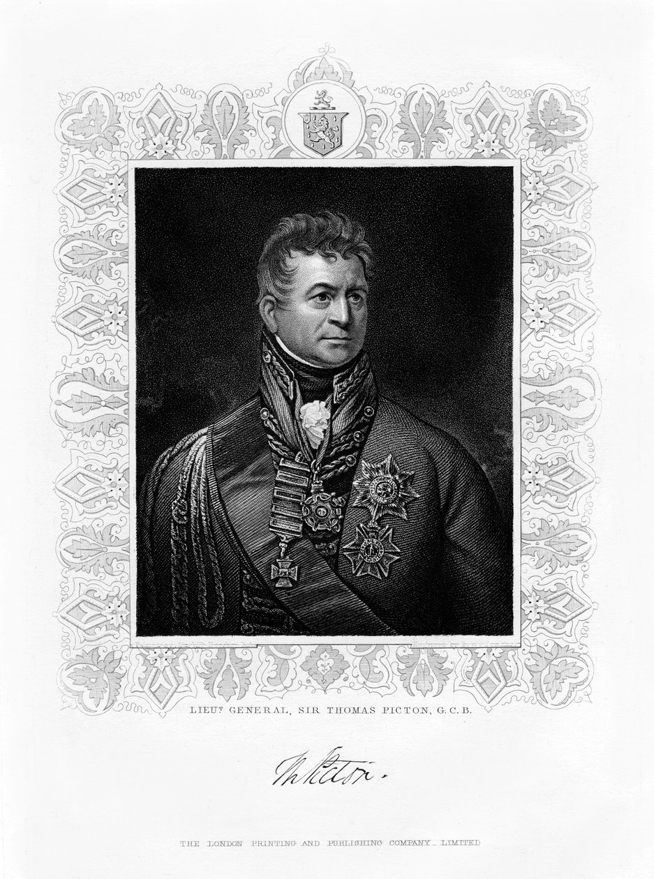 Sir Thomas Picton, britisk militærleder, 1800-tallet av Unbekannt