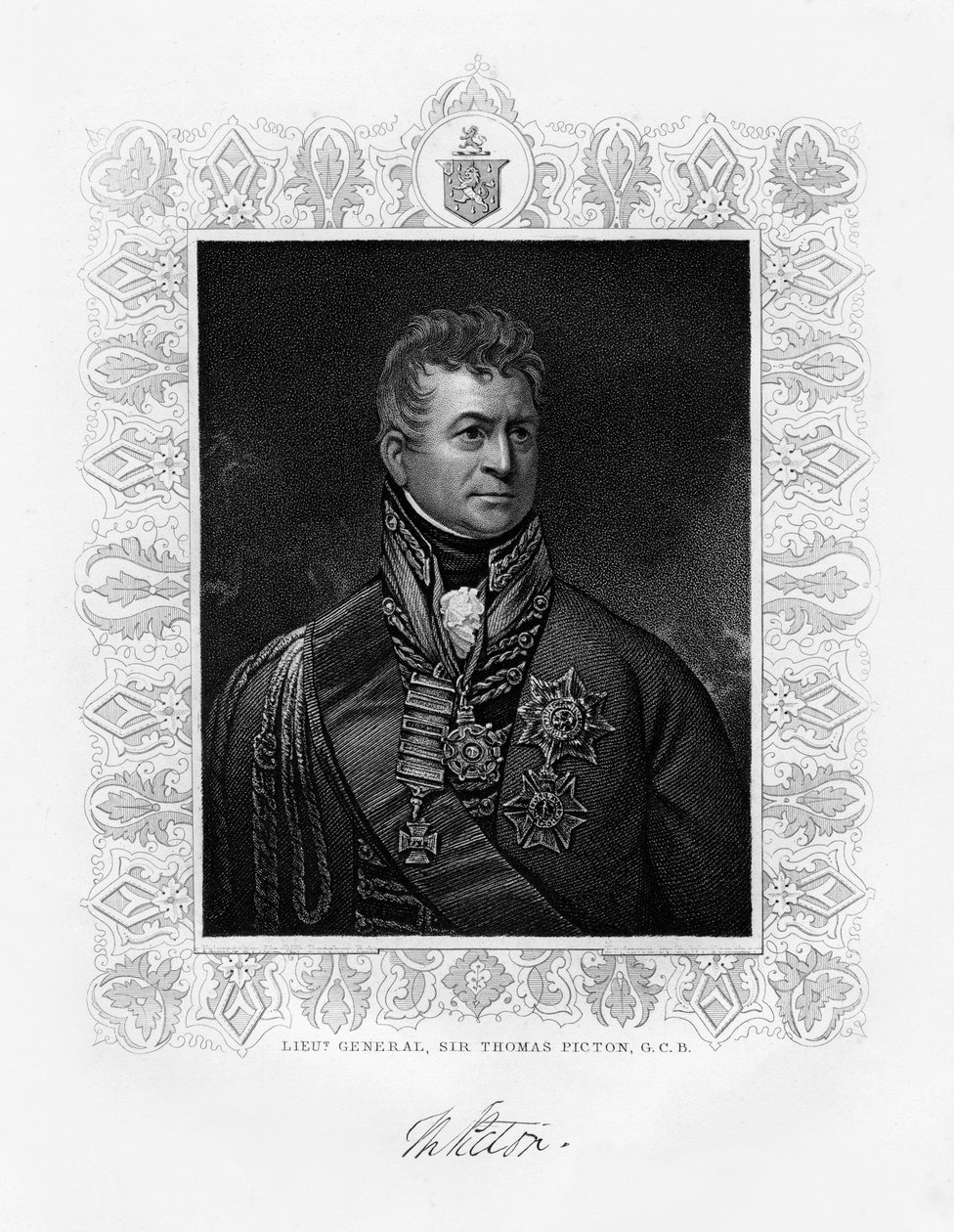 Sir Thomas Picton, britisk militærleder, 1800-tallet av Unbekannt