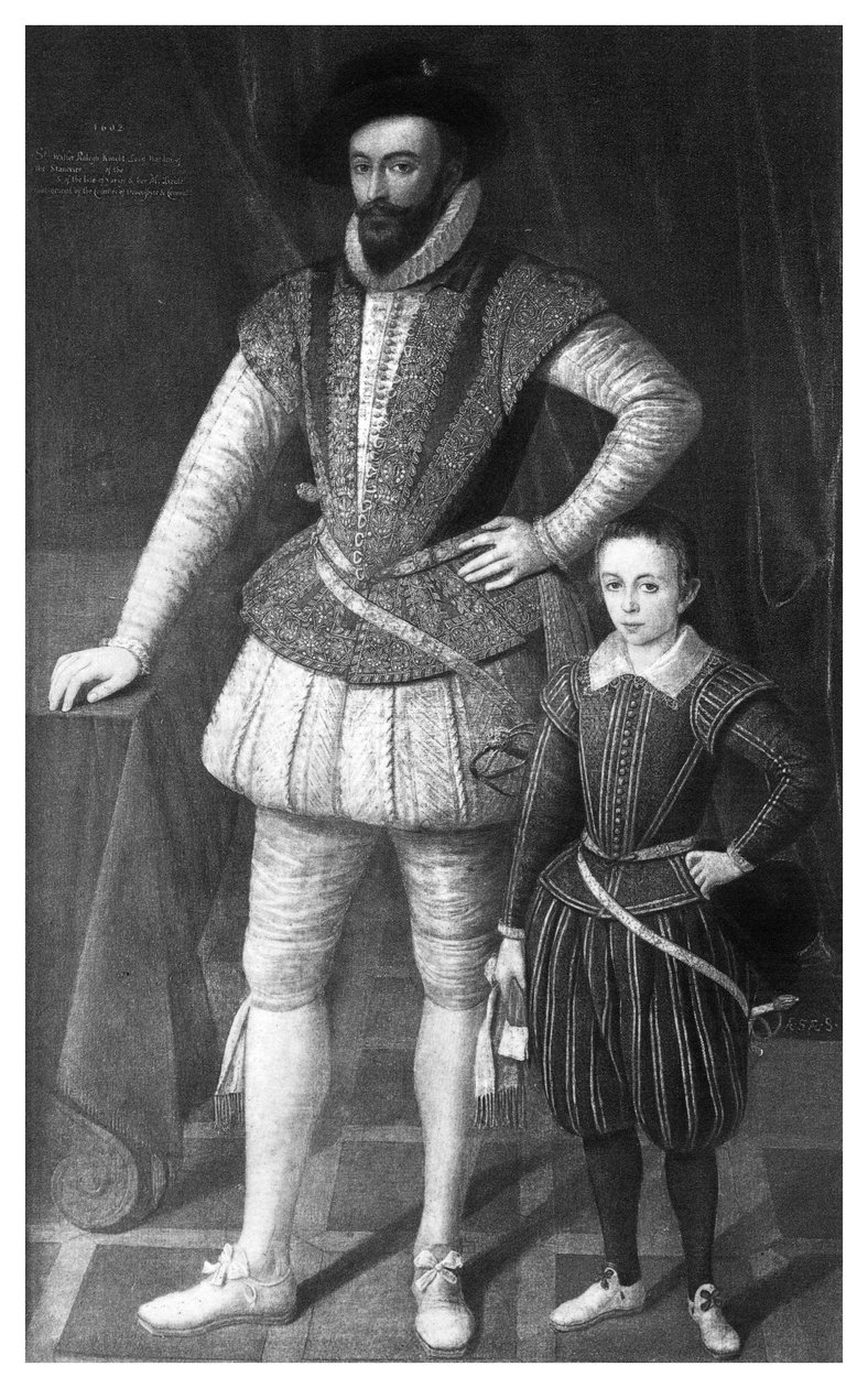 Sir Walter Raleigh og hans sønn, 1602, 1896 av Unbekannt