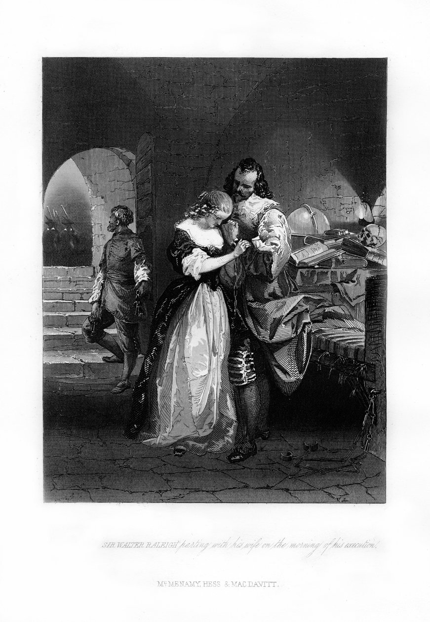 Sir Walter Raleigh skiller sin kone morgenen etter henrettelsen, 1618, 1872 av Unbekannt